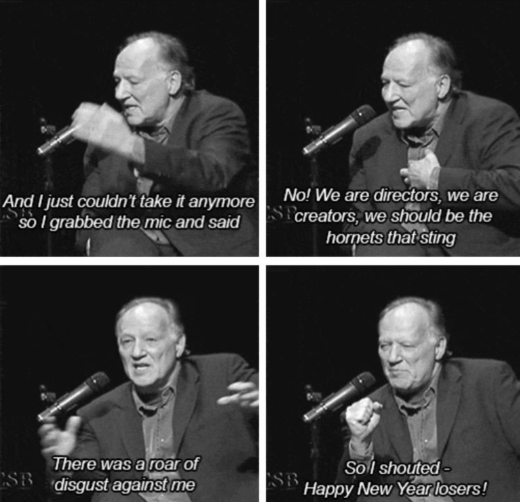 Werner Herzog's "Happy New Year, losers!"